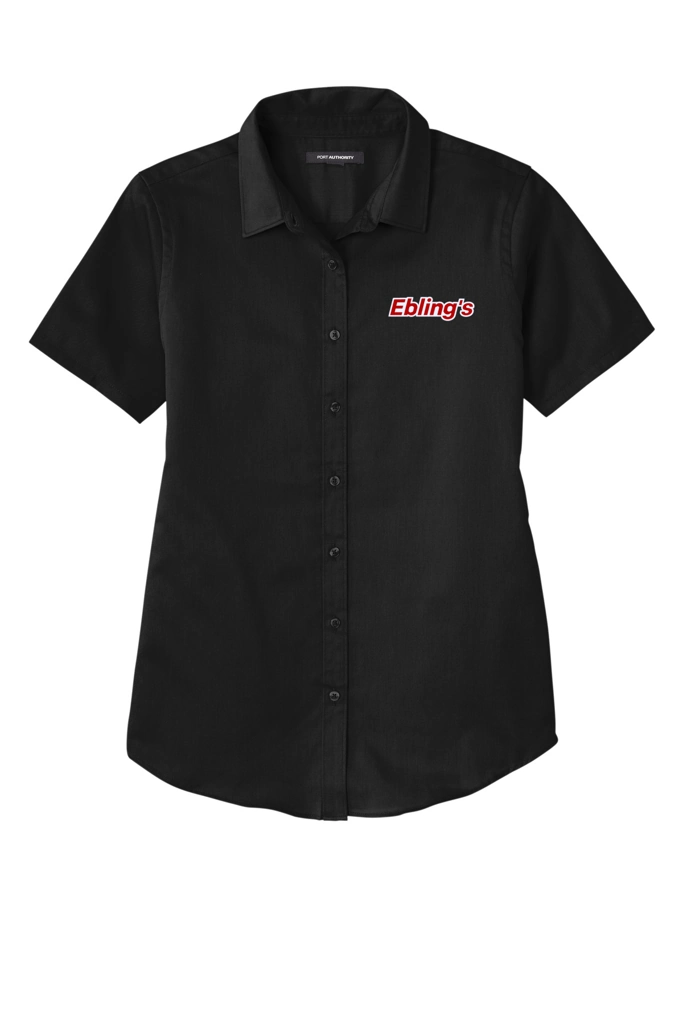 Variant Image for LW809 - Port Authority® Women's Short Sleeve SuperPro React ™ Twill Shirt - Ebling's - 2 Color - Red/White - Website Ebling's