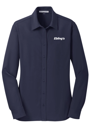 Variant Image for L570 - Port Authority® Women's Dimension Knit Dress Shirt - Ebling's - 1 Color - White - Website Ebling's