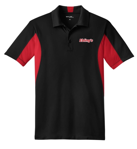 Variant Image for ST655 - Sport-Tek® Side Blocked Micropique Sport-Wick® Polo - Ebling's - 2 Color - Red/White - Website Ebling's