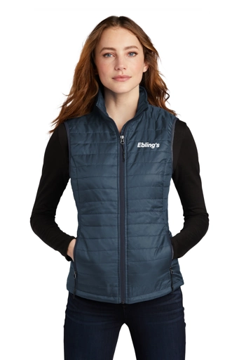 Variant Image for L851 - Port Authority® Women's Packable Puffy Vest - Ebling's - 1 Color - White - Website Ebling's