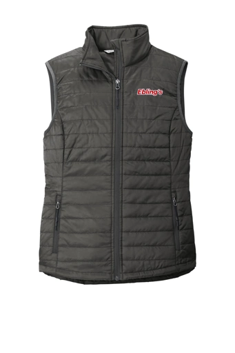 Variant Image for L851 - Port Authority® Women's Packable Puffy Vest - Ebling's - 2 Color - Red/White - Website Ebling's