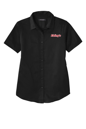 Variant Image for LW809 - Port Authority® Women's Short Sleeve SuperPro React ™ Twill Shirt - Ebling's - 2C - Red/White - Website Ebling's