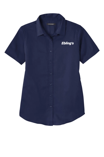 Variant Image for LW809 - Port Authority® Women's Short Sleeve SuperPro React ™ Twill Shirt - Ebling's - 1C - White - Website Ebling's