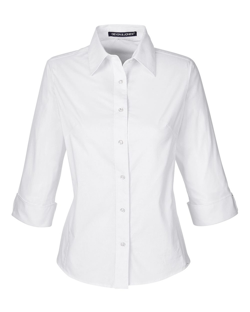 DP625W - Devon & Jones - Women's Perfect Fit™ Three-Quarter Sleeve Stretch Poplin Dress Shirt