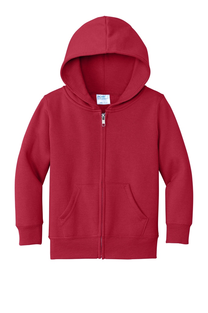 CAR78TZH - Port & Company® Toddler Core Fleece Full-Zip Hooded Sweatshirt