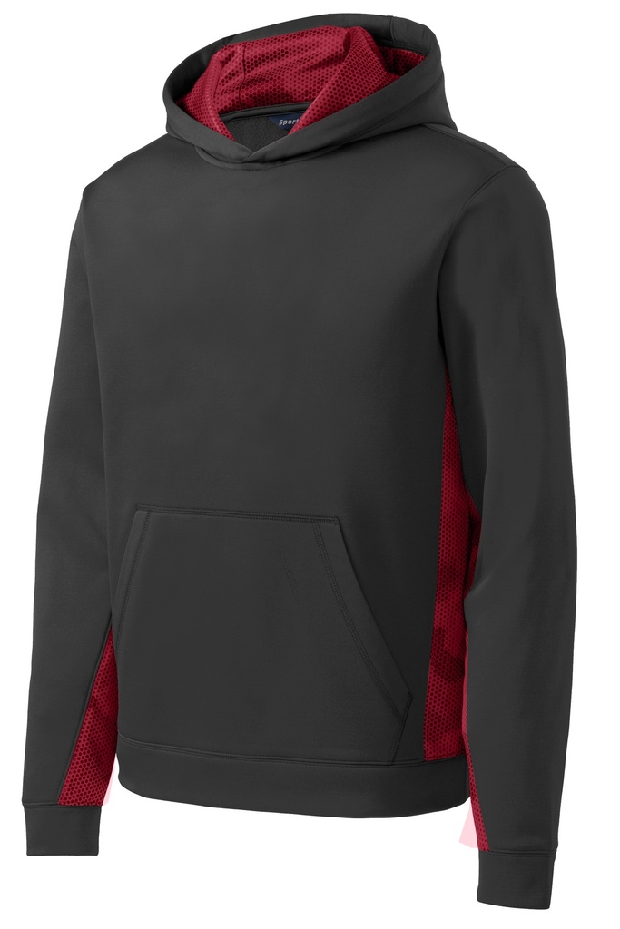 YST239 - Sport-Tek® Youth Sport-Wick® CamoHex Fleece Colorblock Hooded Pullover